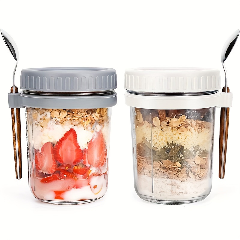 Salad Container Jar - Tasse à flocons d'avoine en verre,