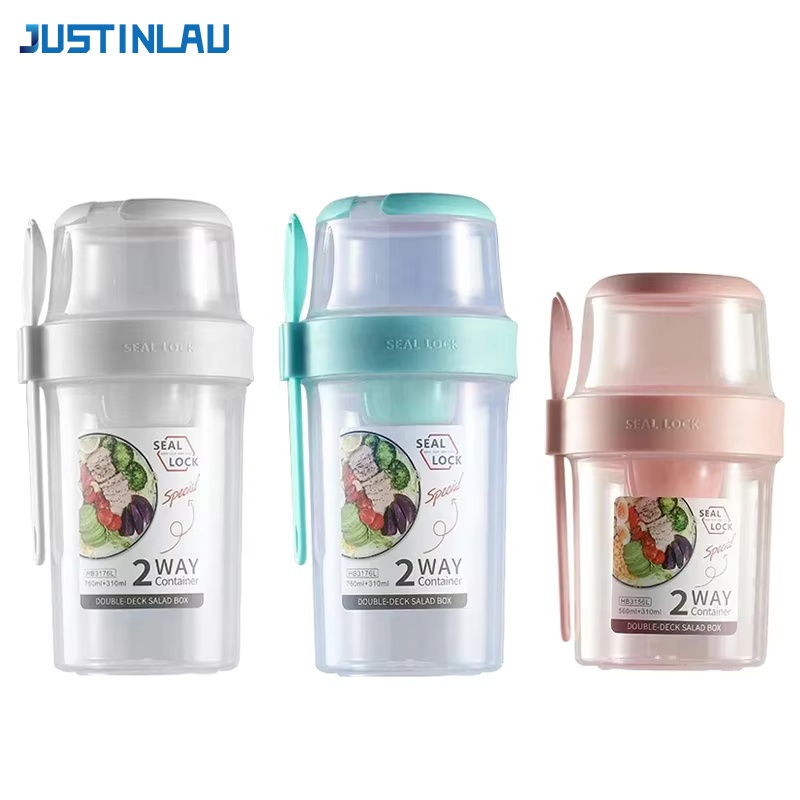 Salad Container Jar - JUSTINLAU Boîte à salade portable pour