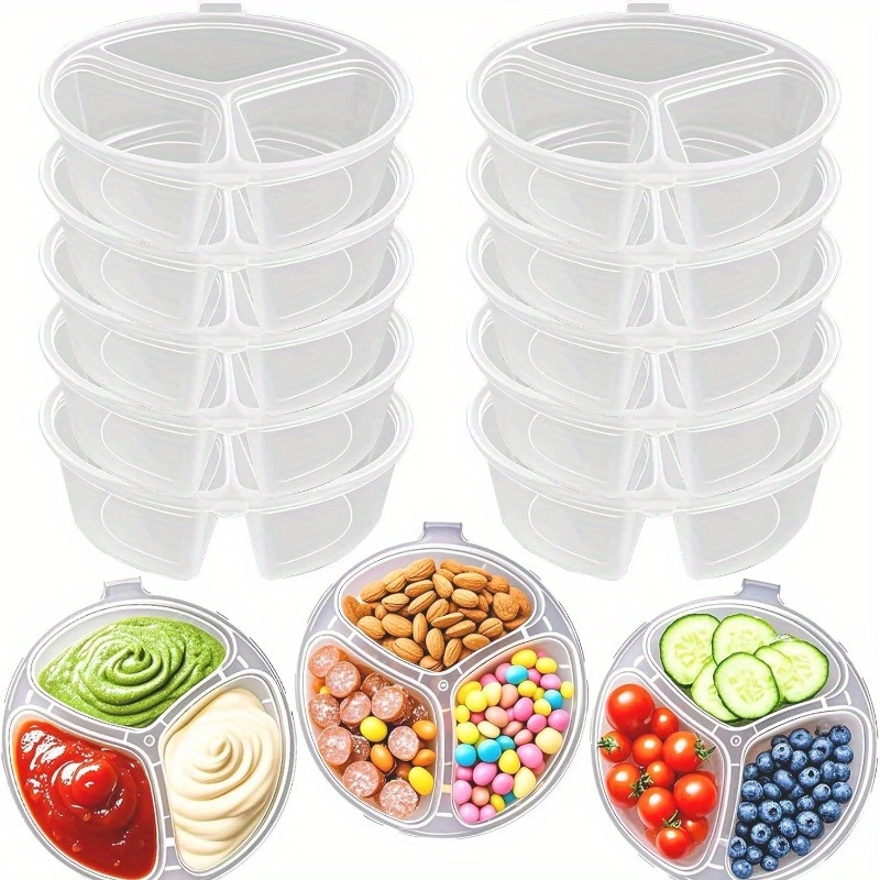 Meal Prep Ideas - Récipients alimentaires jetables ronds à 3
