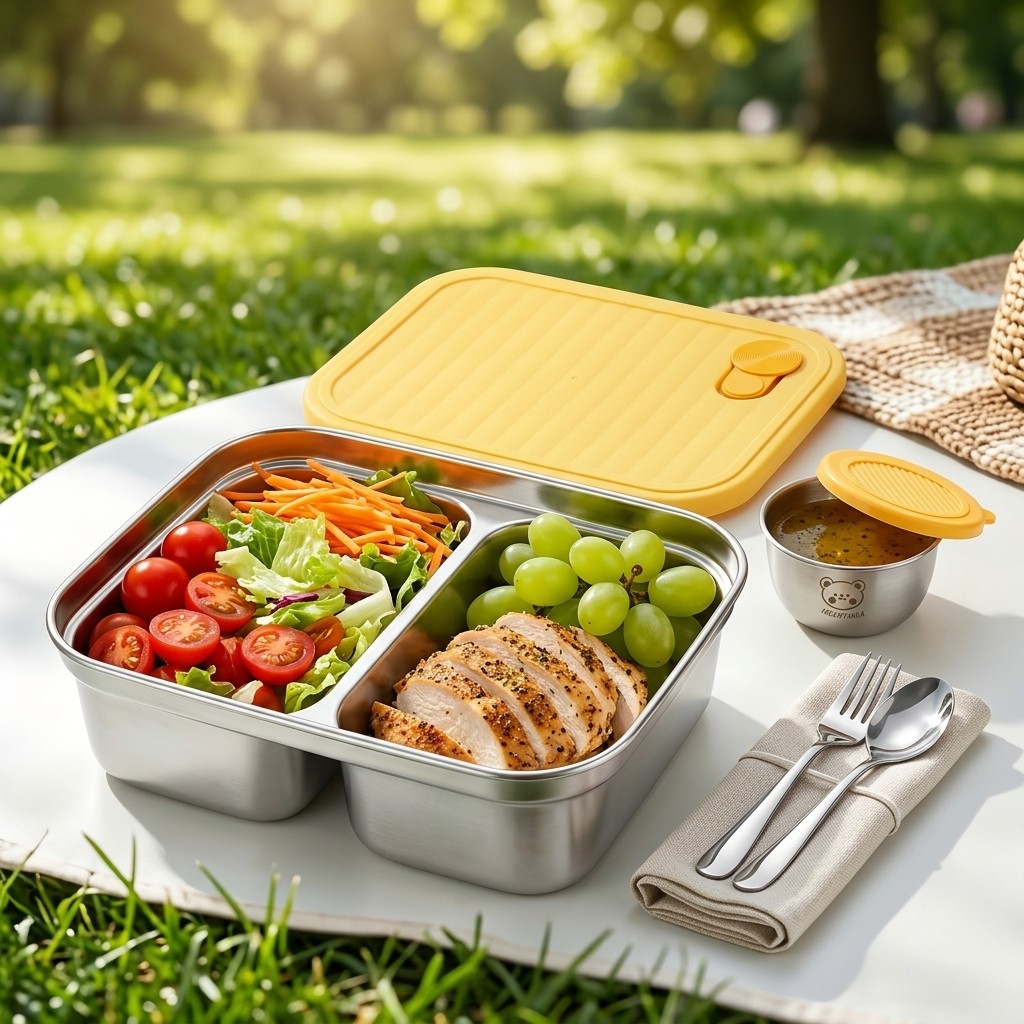 Salad Container Jar - Boîte à lunch portable en acier