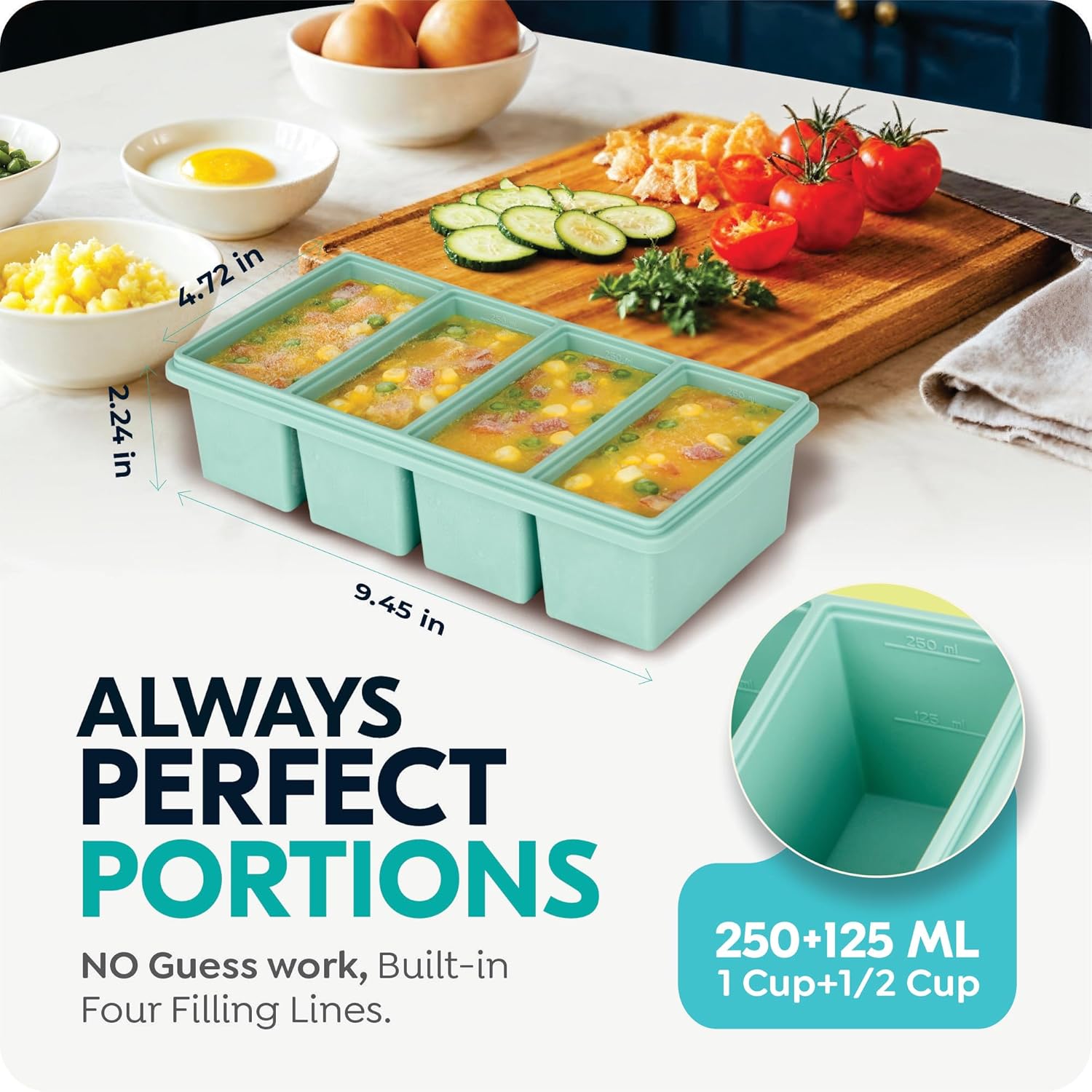 Bac de congélation en silicone - Meal Prep Chia Pudding avis et prix