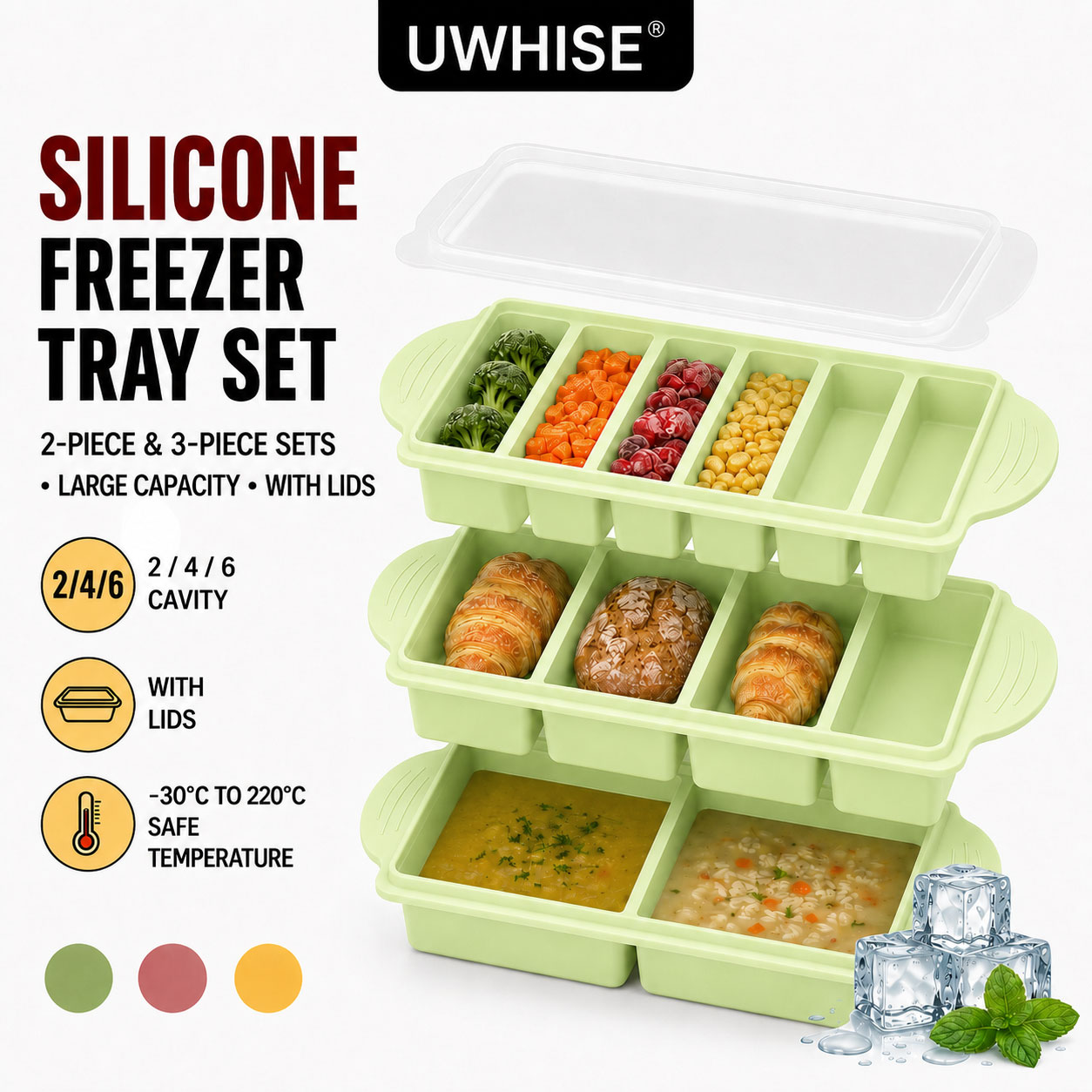 Uwhise Lot de 2/3 plateaux de  - Meal Prep Chia Pudding avis et prix