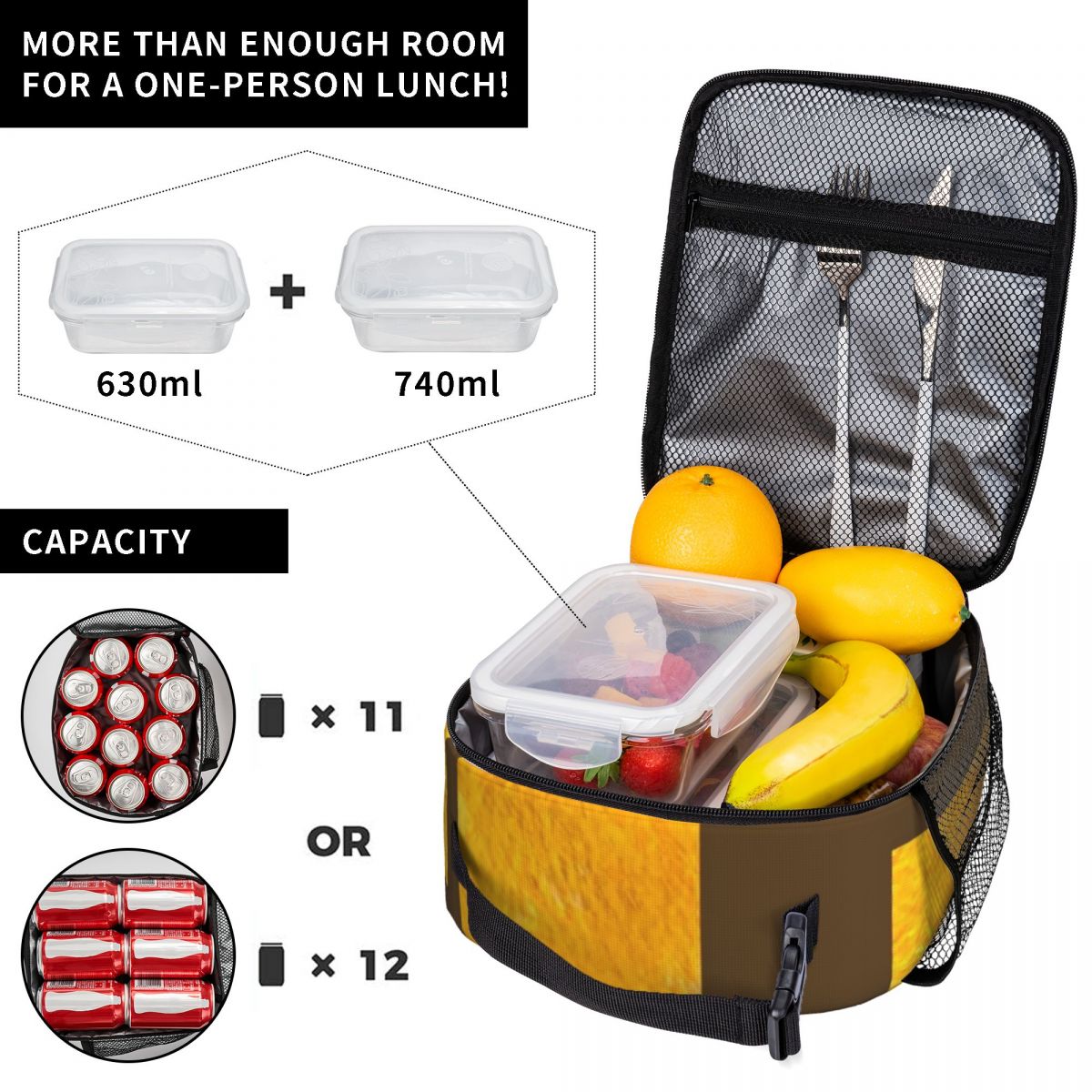 Sac à déjeuner jaune abstrait, - Meal Prep Yellow avis et prix