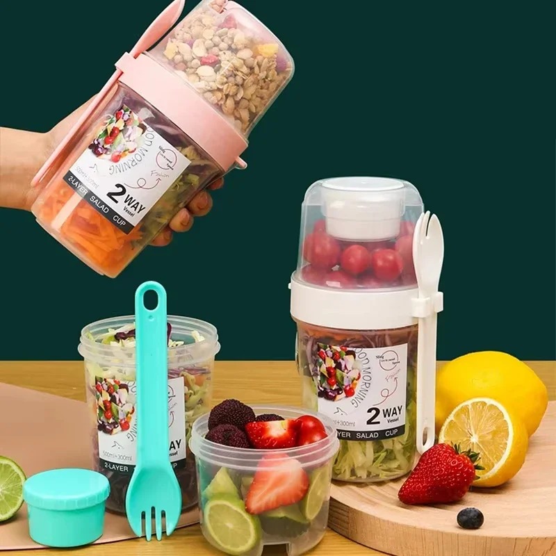 Tasse à salade Portable, Doubl - Salad Container Jar avis et prix