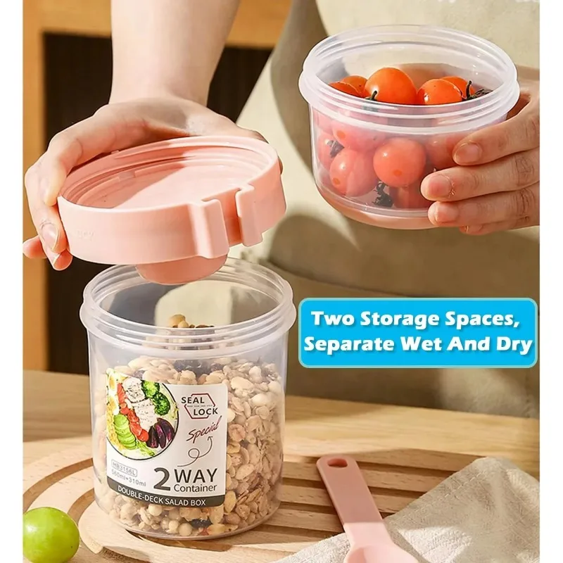 Tasse à salade Portable, Doubl - Salad Container Jar avis et prix