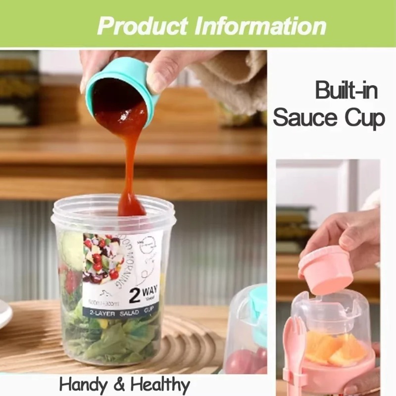 Tasse à salade Portable, Doubl - Salad Container Jar avis et prix