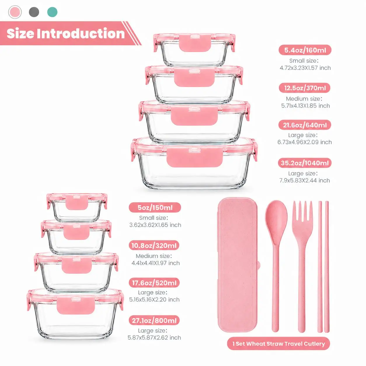 Ensemble de 8/12 contenants de - Meal Prep Oven Safe Containers avis et prix